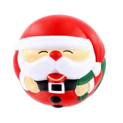 China Promotional Lover Kids Eco-friendly And Non-toxic PU Toy Ball Cute Santaclaus Christmas Stress Ball for sale