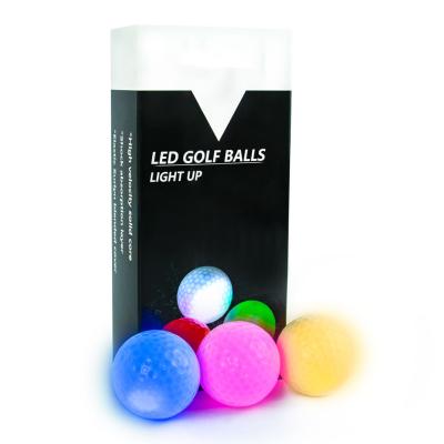 China Wholesale High Quality Custom Logo Printing Night Light Up Synthetic Glow Electronic Led Golf Balls for sale