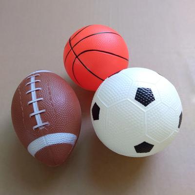 China Soft Toy Sports Balls With 1 each of 4 inch soccer ball 4 inch basketball and 4 inch football PVC ball for sale