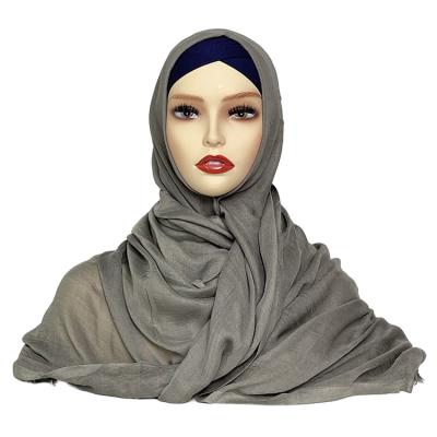 China Viscose wholesale Fantastic Solid Color Head Shawls Pure Whisker Plain Malaysian Scarf Islamic Soft Viscose hijabs for women muslim for sale