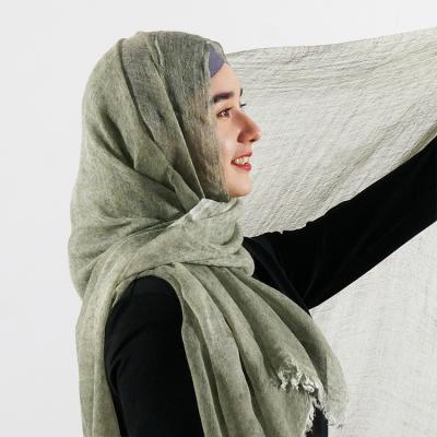 China Newest Style Wool Fabric Scarves Tie Dye Muslim Soft Dot Hijabs Long Plain Bandhnu Shawls Dubai Muslim Women Fashion Comfortable Ethnic for sale