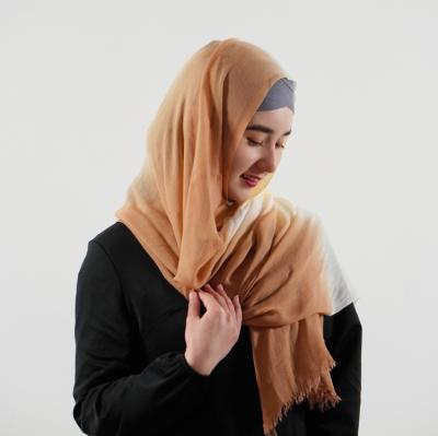 China 2023New Design 2023New Design Hijabs Sheer Soft Women Wraps Ombre Style Muslim Shawls New Headwear Simple Islamic Gradient Viscous Scarves for sale