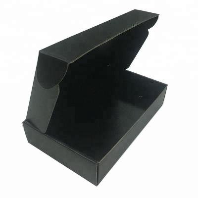 China Recycled Materials Paper Foldable Box Black Easy Shipping Black Paper Box For Shoes Packaging Shipping Carton for sale