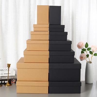 China Biodegradable Black Stain Tiandigai Gift Box Kraft Paper Card Gift Box Factory Customized Large Rectangular Gift Box for sale