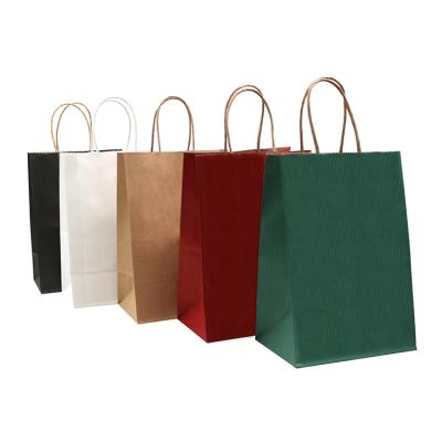 China Brown Kraft Paper Custom Packaging Recycle Brown Fraft Twisted Handle Flat Bag for sale