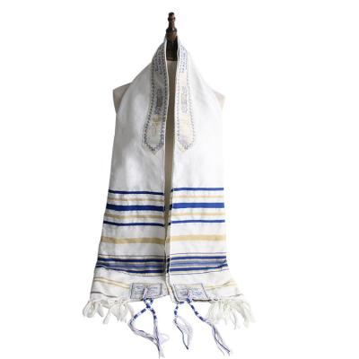 China Make Slip 1 Moq Manufacturer Directly For Israeli Polyester Prayer Shawl Jewish Tallit Tallit Fast Shipping 9 Colors Big Stock for sale