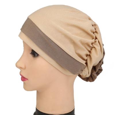 China Musilm Hijab Scarf 2021 New Arrive Dropshipping Women Polyester Head Wrap Color Matching Turban Covers Muslim Hijab Scarf for sale