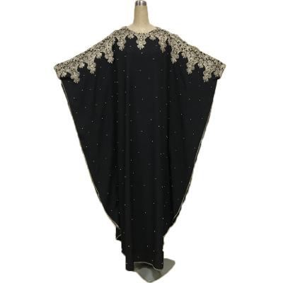 China Modest Muslim Styling Hot Sale Islam Muslim Embroidery Beaded Bat Sleeve Abaya Africa Dubai Long Dress For Ladies for sale