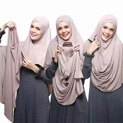 China 2021 Custom Fashion One Loop Hijab Earphone Wear Cotton Mercerized Premium Mercerized Silk Satin 180*80CM Instant Modal Easy Scarf Shawls for sale