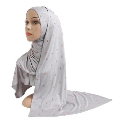 China Cotton 2021 New Arrive Malaysia Lady's Cotton Mercerized Diamond Stone Work Scarf Muslims Veils and Hijabs for sale