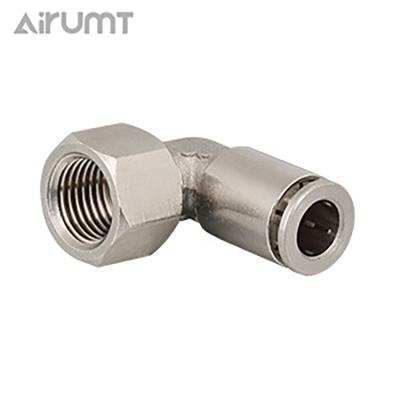 China Hotels Nickel Plating Pneumatic Brass Internal Thread Elbow Pneumatic Metal Push Connector Fitting Straight Pipe Fitting for sale