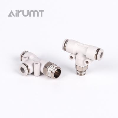 China Pb Type Hotels Male Pneumatic Tee Thread Quick Connector for sale