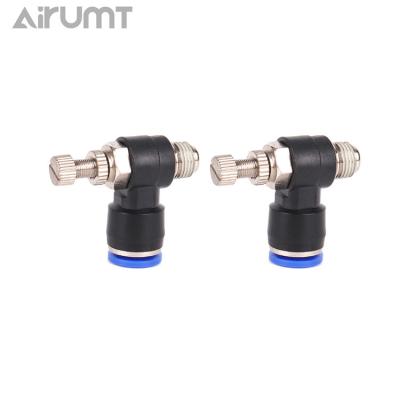 China Durable SL Series Stable Small Air Cylinder Throttle Valve Thread Pneumatic Quick Connect Hose Fittings Throttle Check Valve Use for sale