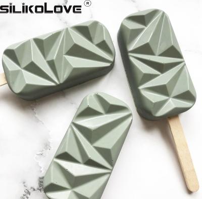 China New Design Irregular Gem Shape Ice Cream Maker Popsicle Mold Silicone Popsicle Mold BPA Free Standard Viable for sale