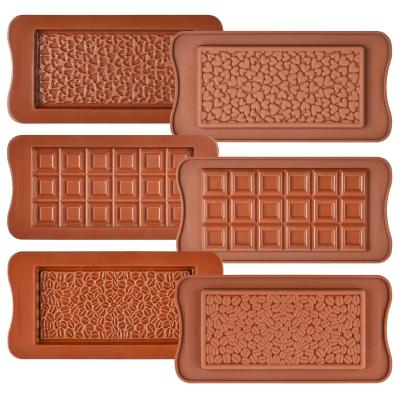 China Viable Non - Stick Easy To Demoulding Unique Chocolate Bar Silicone Mold Sets With Coffee Bean, Heart Bean, Diamond Shape for sale