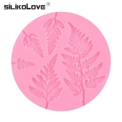 China Viable Factory Series Fern Leaf Shape Silicone Fondant Cake Mold For Cupcake Candy Chocolate 3D Mimosa Cake Decorating Baking Tools for sale