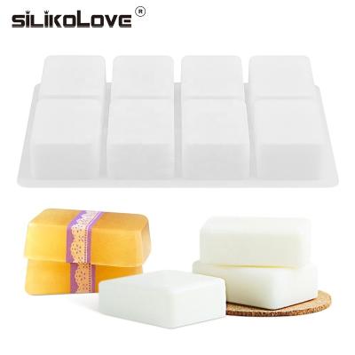 China SILIKOLOVE 8 Cavity 100g Rectangle Soap Mold Viable Silicone Mold For DIY Handwork Candle Soap Making for sale