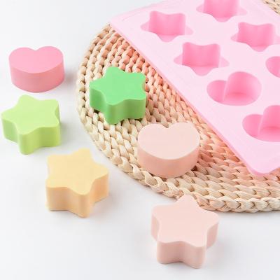 China Sustainable DIY Food Grade Star With Multi Heart Shape Silicone Mold Baking Tools For Mini Soap for sale