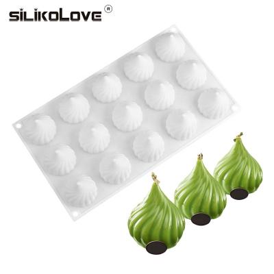 China 15 Cavities Viable Spiral Shape Silicone Molds Cake Fondant Decorating Tools French Onion Shape Dessert for sale