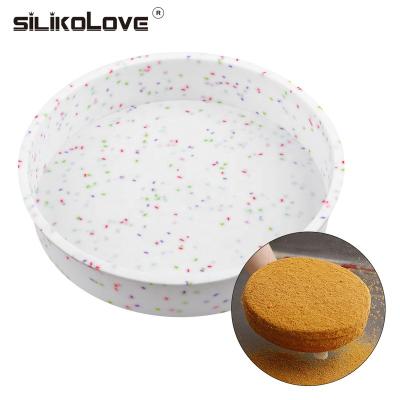 China New 5.9 Inch Viable Round Shape Bakeware Silicon Bread Mold Non-Stick Silicone Cake Pan With Color Particles for sale