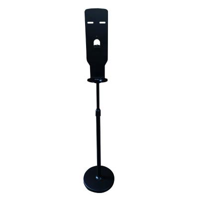 China Foam Soap Dispenser Black Floor Stand For Hand Sanitizer Soap Dispenser Temperature Scanner for sale