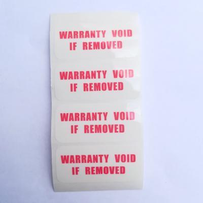 China Security Labels Destructive Anti-Counterfeit Warranty Sticker Custom OEM Warranty Sticker for sale