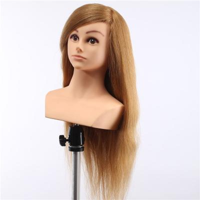 China Cosmetology Mannequin Heads Natural Hair Wigs 100 Hair Training Head for sale