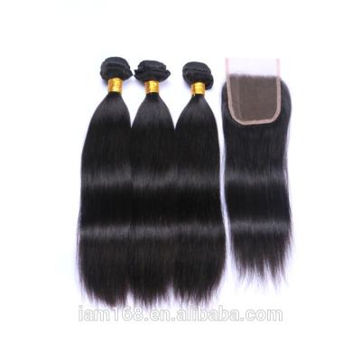 China No tangle no shedding. Smooth.Thick Ends.No Soft Brilliant Smell. grade 10a hd lace up closure indian hair bundles with closure for sale