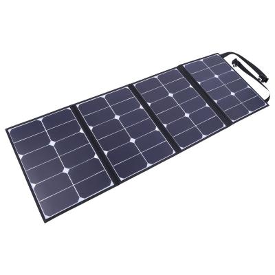 China Outdoor Activities Made in China 80W SunPower 4 Times Foldable Portable Outdoor Solar Panel Charging Kit Solar Kit Panel Charger for sale