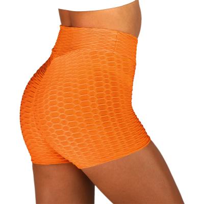 China popular anti-wrinkle summer jacquard yoga exercise fitness hip lifting tight yoga pants shorts for sale