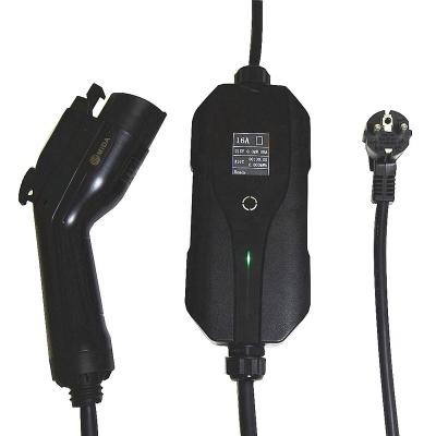 China 8A to 16A Adjustable J1772 Electric Car Portable EV Charger With 5m Cable for sale