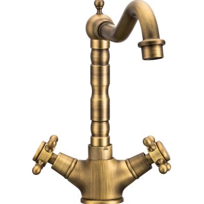 China Traditional Bronze Surface Kitchen Artistic Brass Faucet for sale