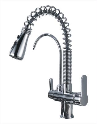 China Traditional Spring Kitchen MixerTap 3 in 1 Kitchen Sink Faucet SW-7618 for sale