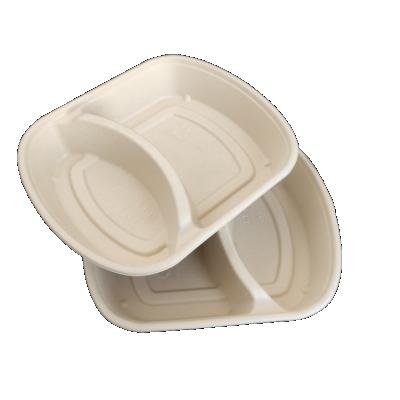 China NTFP11228 Minimalist Japanese Style 2 Compartments Eco-friendly Wholesale Biodegradable Disposable Sugarcane Bagasse Bowl for sale