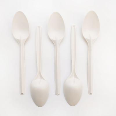 China DLS-4 Wholesale Modern High Quality Oil Repellant White Disposable Eco-Friendly Corn Starch Disposable Biodegradable Spoon for sale