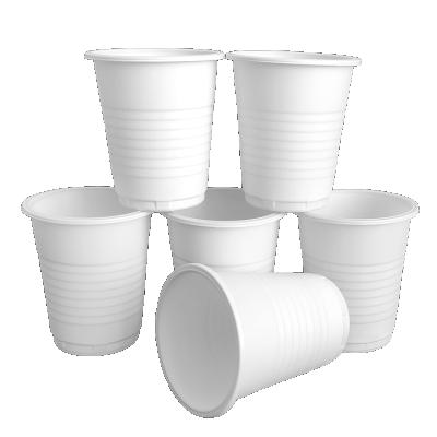 China Wholesale White Disposable Biodegradable Cornstarch Plastic Cup High Quality Restaurant Eco-Friendly DLP-01 for sale