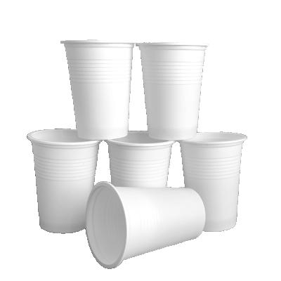 China Wholesale White Disposable Biodegradable Cornstarch Plastic Cup High Quality Restaurant Eco-Friendly DLP-09 for sale