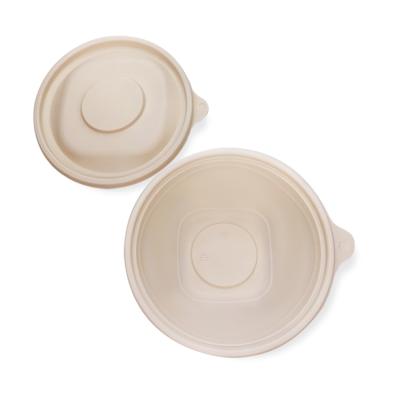 China NEW-W- 1000ML Restaurant Plastic Container Oil-Repellent High Quality Disposable Eco-Friendly Cornstarch Biodegradable Salad Bowl for sale