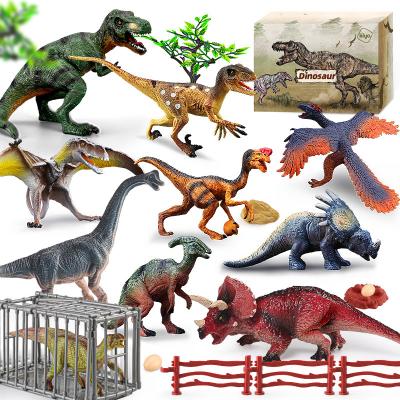 China Kiya F6013 Tyrannosaurus Brachiosaurus PVC Simulational Dinosaur Model Toy For Kids Hot Selling Set Of Children Toys for sale