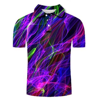 China Antibacterial Mens Golf Shirt Tennis Shirt 3D Print Graphic Prints Linear Collar Street Casual Button Down Short Sleeve Tops Polo Shirt for sale