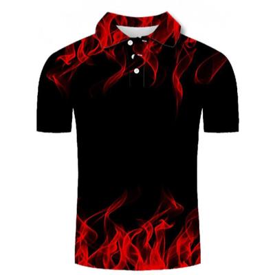 China Antibacterial Mens Golf Shirt Tennis Shirt 3D Print Graphic Prints Linear Collar Street Casual Button Down Short Sleeve Tops Polo T-Shirts for sale