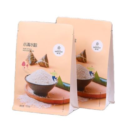 China Environmental Customized Recyclable Nuts Plastic Dried Fruit Bag Food Packaging Flat Bottom Octagonal Sealing Bag With Window for sale