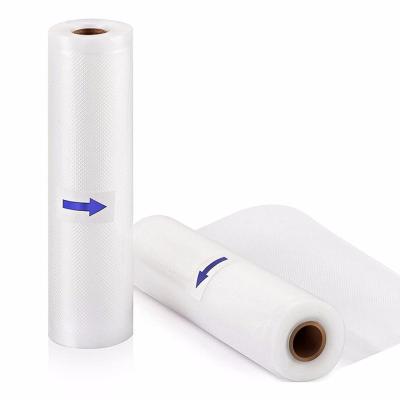 China Food Grade Recyclable Nylon PE Embossed Food Sealer Vacuum Roll Bags for sale