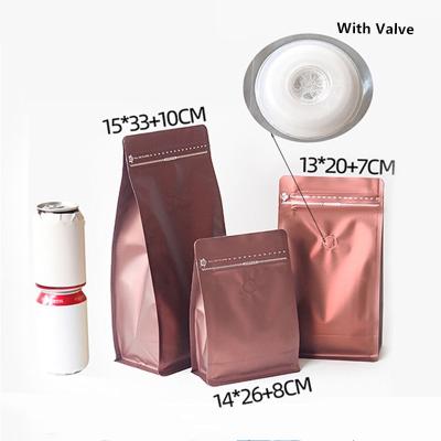 China Custom Printing Food Coffee Bag With Valve Matte Zip Lock Aluminum Coffee Bean Packaging Bag With Logo for sale