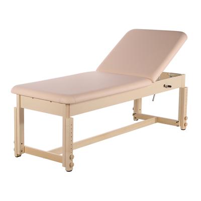 China Durable Gasoline-Tilt Massage Table Bed Wooden Massage Bed Stationary Massage Couch for sale