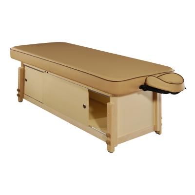 China Massage Table Mt Stationary Massage Table Wooden Massage Bed With Cabinet With Storage Salon Table for sale