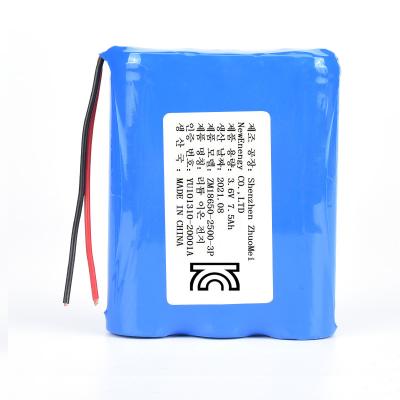 Κίνα Rechargeable Battery Pack 7500mAh 3.7v 6.5A 1S3P (Toys 18650 Cell 2500mAh Battery) Lithium Li Ion Battery With PCM And Cable προς πώληση