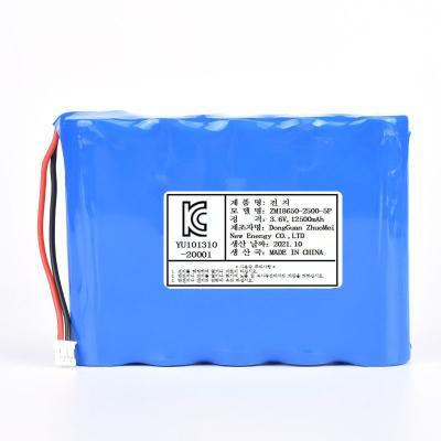 China Rechargeable 12500mAh 3.7v6.5A 1S5P (toys battery 18650 cell 2500mAh) lithium ion li ion battery with PCM and cable Te koop