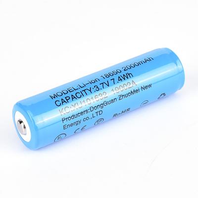 중국 Toys PSE Certificate 18650 Li-ion Battery 2000mAh 2000mah 3.7v Rechargeable Li-ion Battery 18650 Lithium Ion Batteries With PCM 판매용