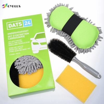 China Car Cleaning Tool 3in1 Multifunctional Microfiber Towel Sponge Wheel Car Cleaner Kit Detailing Car Washing Brush for sale